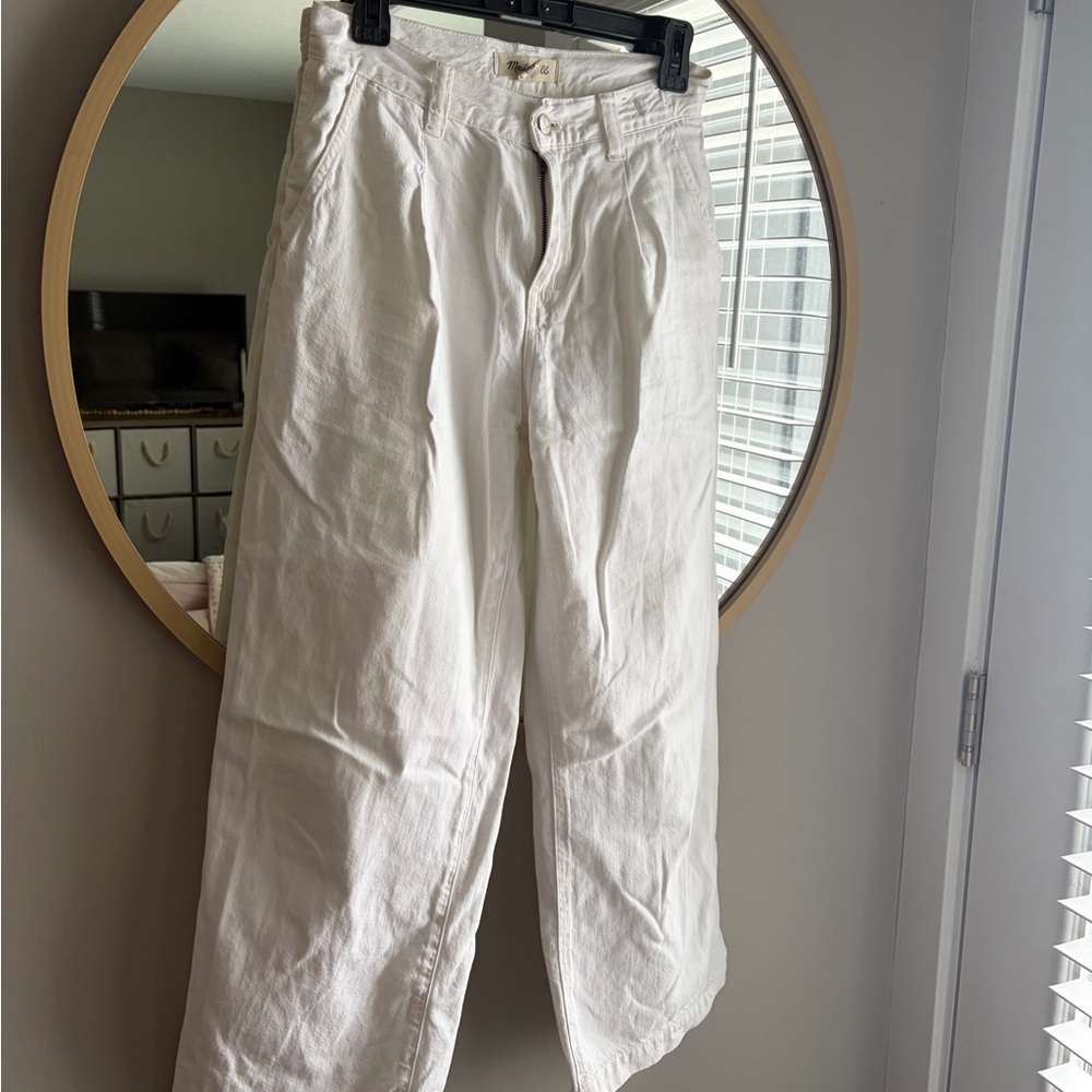 Madewell White Harlow Wide-Leg Jeans